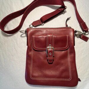 Coach Red Leather Crossbody Bag